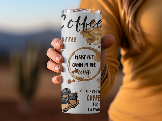 Coffee Shop Brew with Coffee Stain Mark Art Tumblers