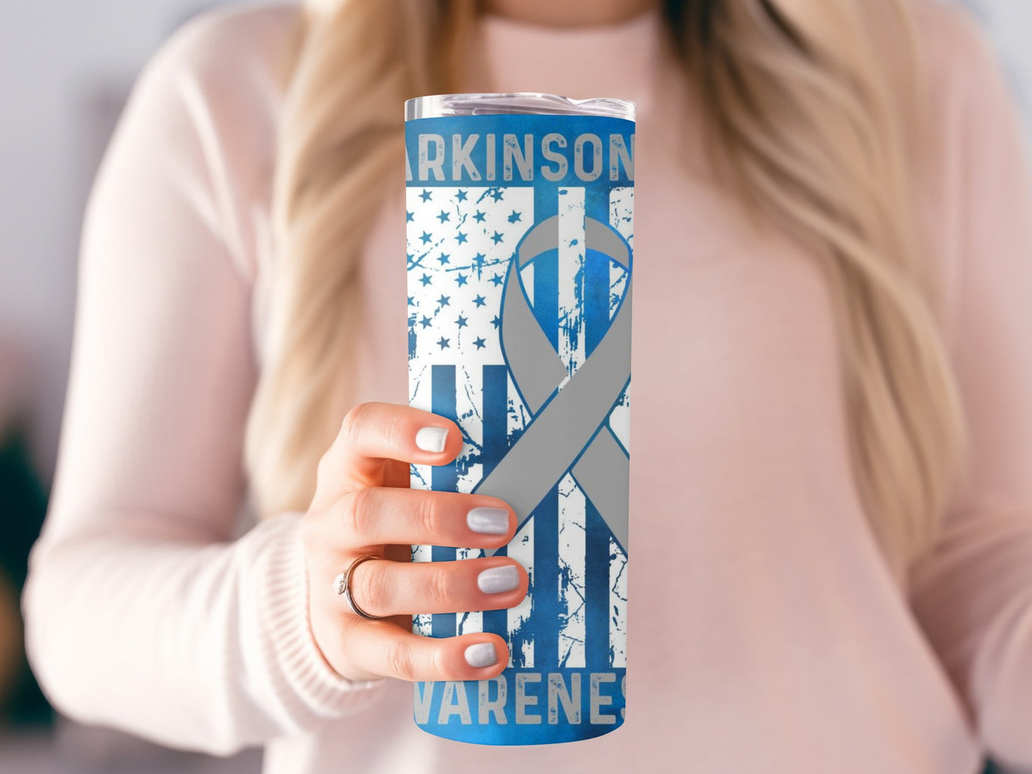 Parkinson Awareness Blue Ribbon Tumbler 20oz**