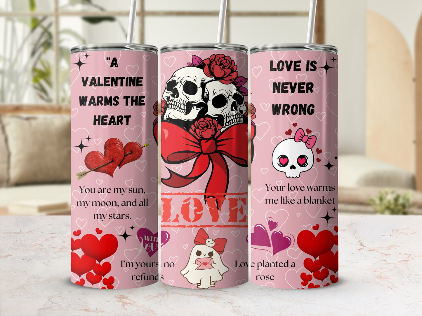 Valentine's Day Skull Themed Tumbler product