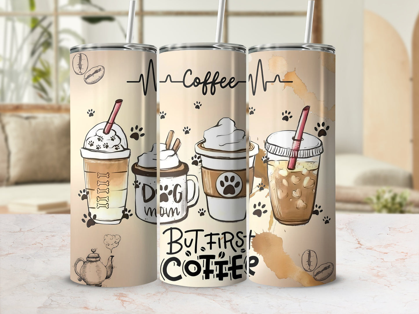 But First Coffee Dog Mom Coffee Lover Tumbler