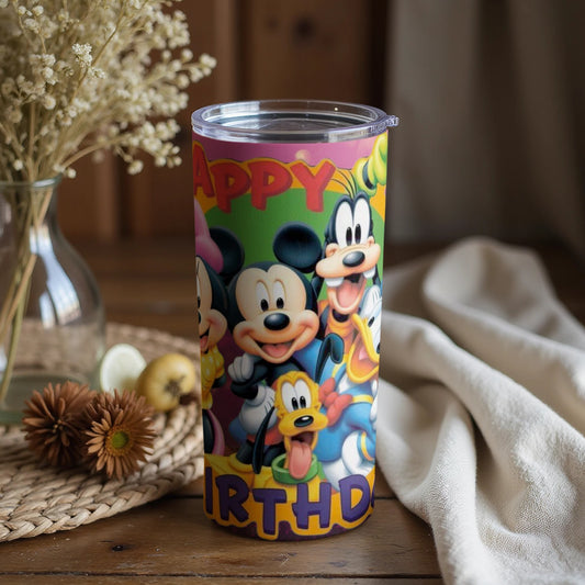 Happy Birthday Cartoon Characters Tumbler