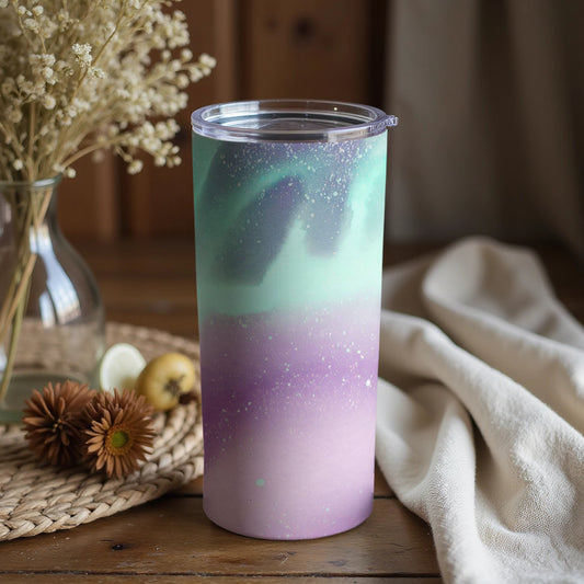 Aurora Borealis Inspired Tumbler with Lid