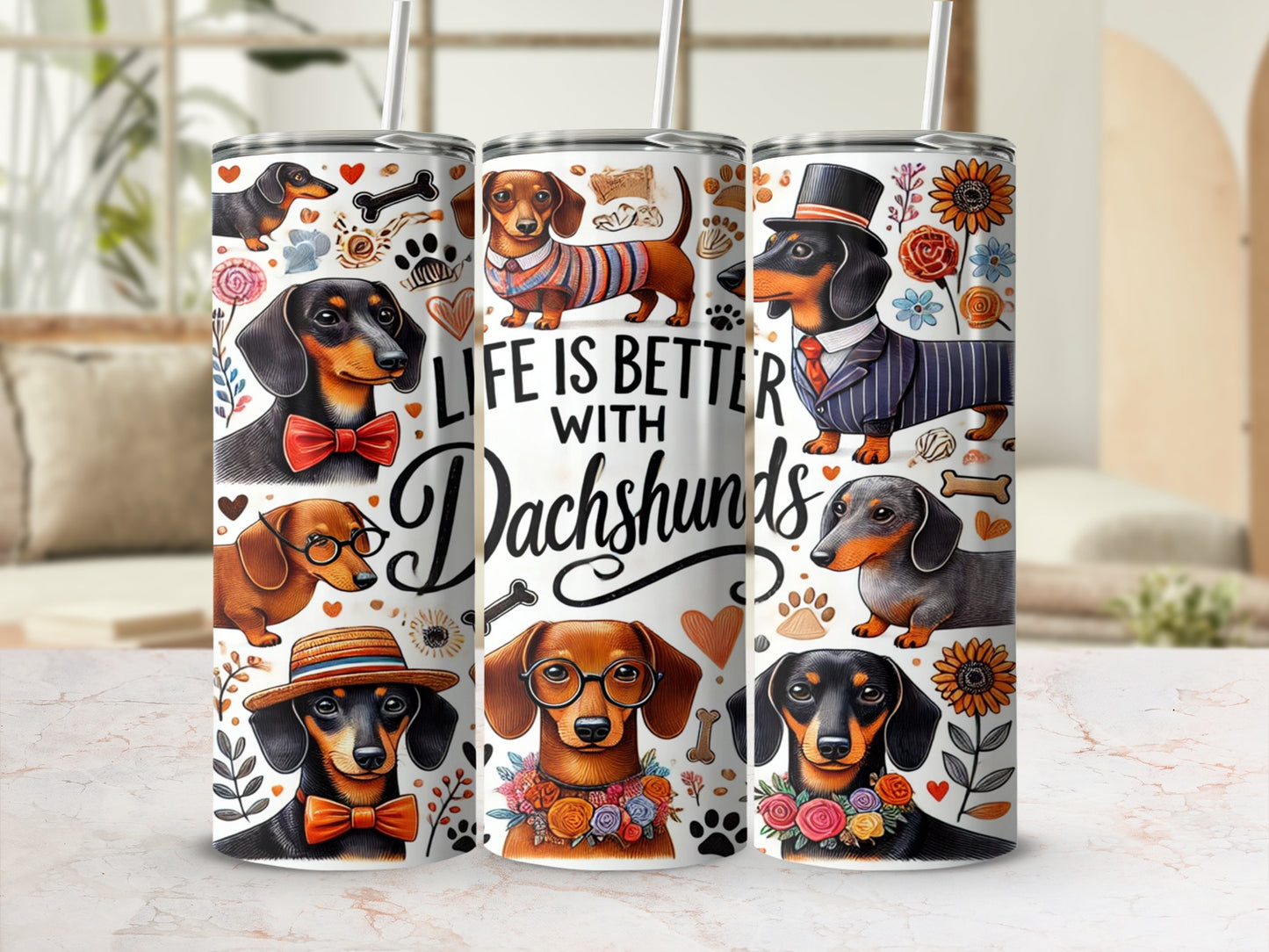 Life Is Better with Dachshunds Tumbler Cup