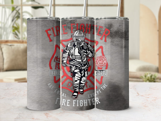 Fire Fighter Hero Graphic Design Tumbler Cups