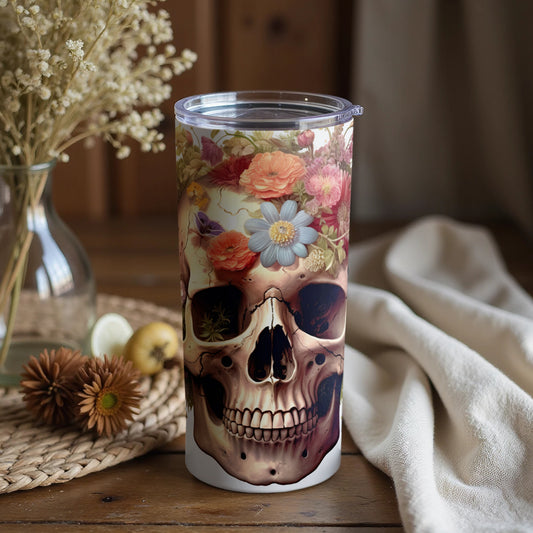 Floral Skull Design Insulated Tumbler Cup Product
