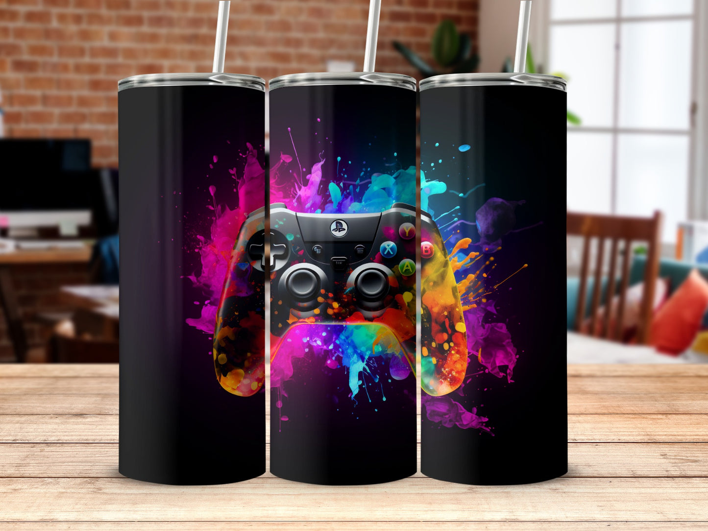 Colorful Gaming Controller Tumbler for Gamers Enthusiasts