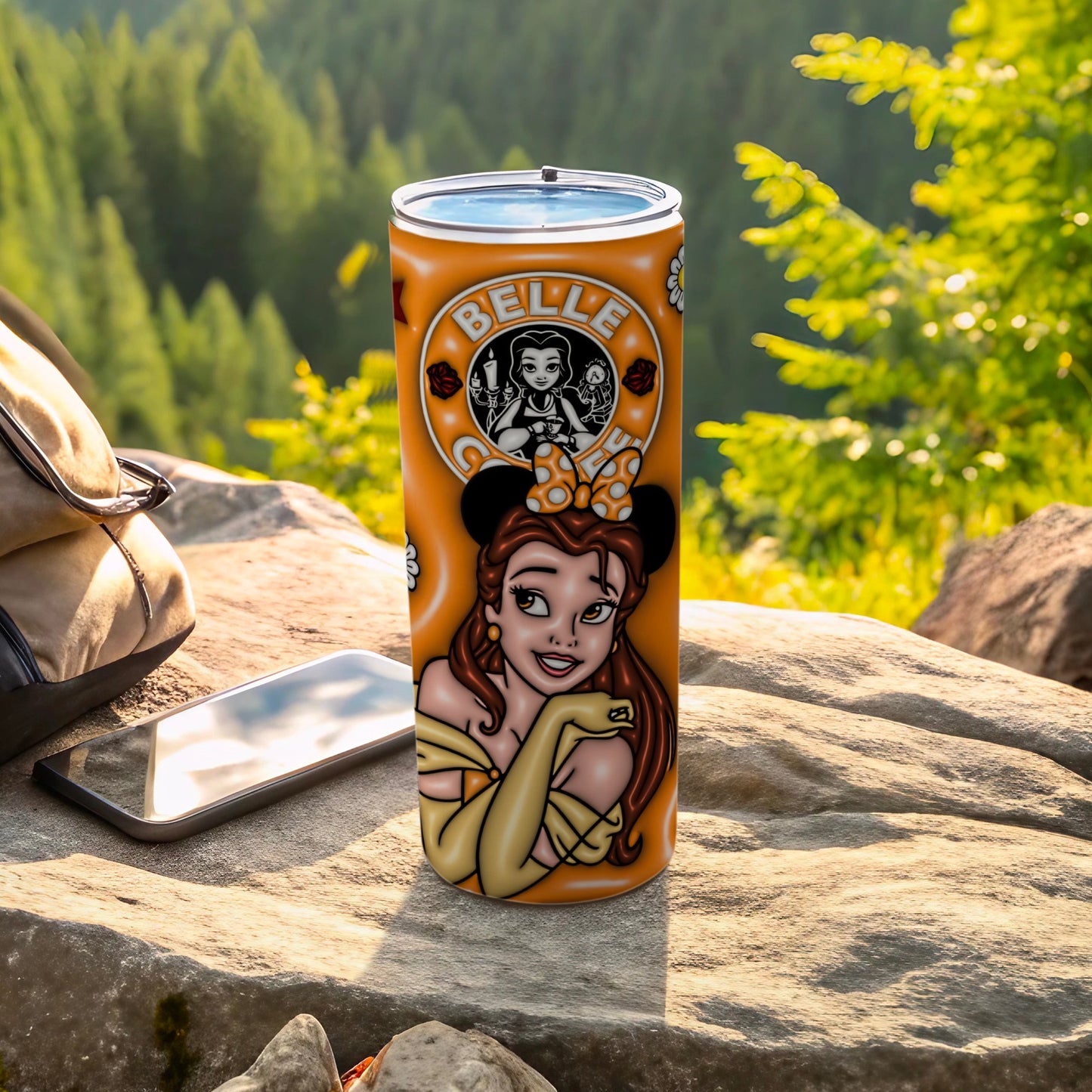 Belle Themed Travel Tumbler for On-the-Go Hydration