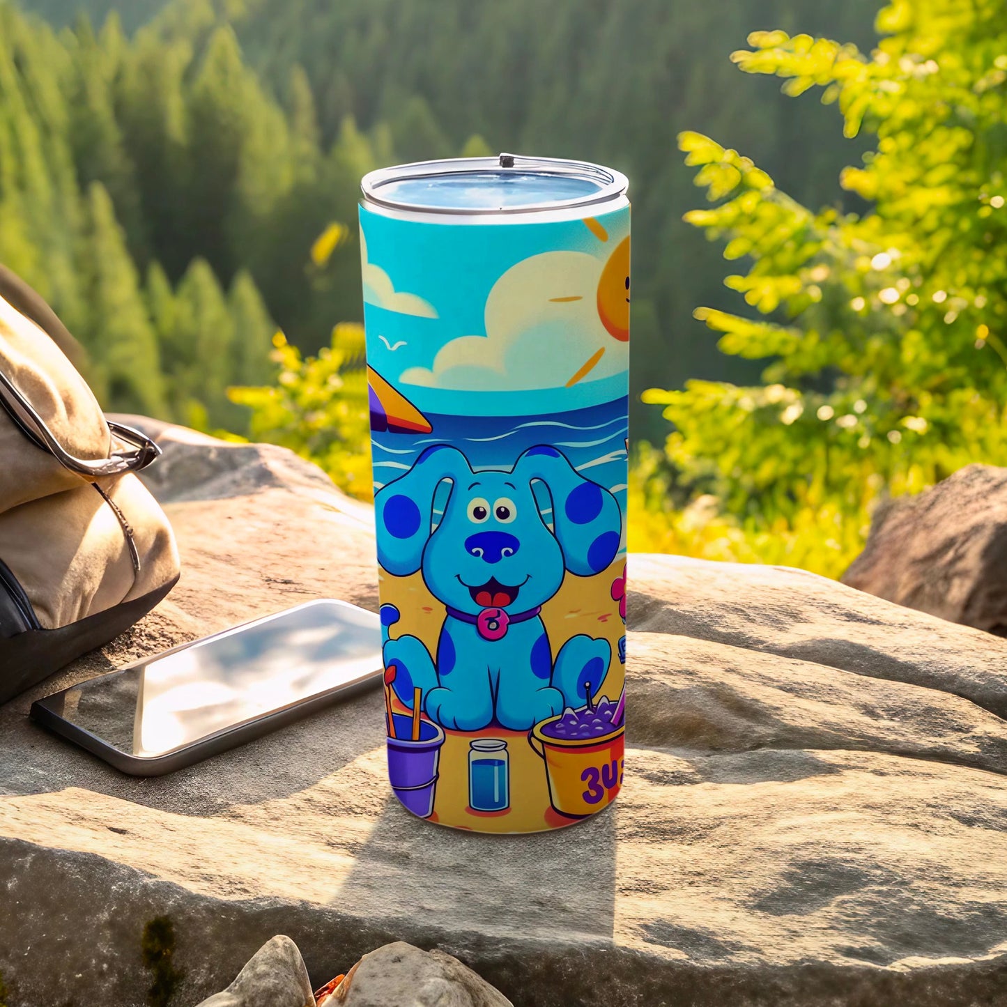 Blue Dog Beach Scene Insulated Tumbler