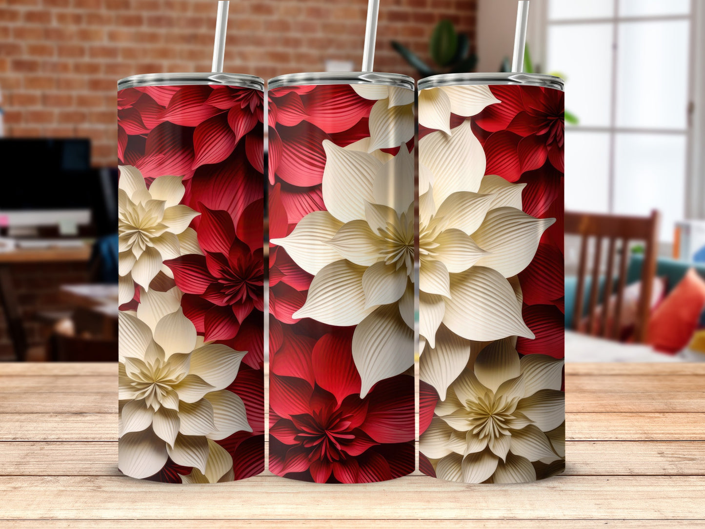 Vibrant Floral Design Insulated Tumbler Product