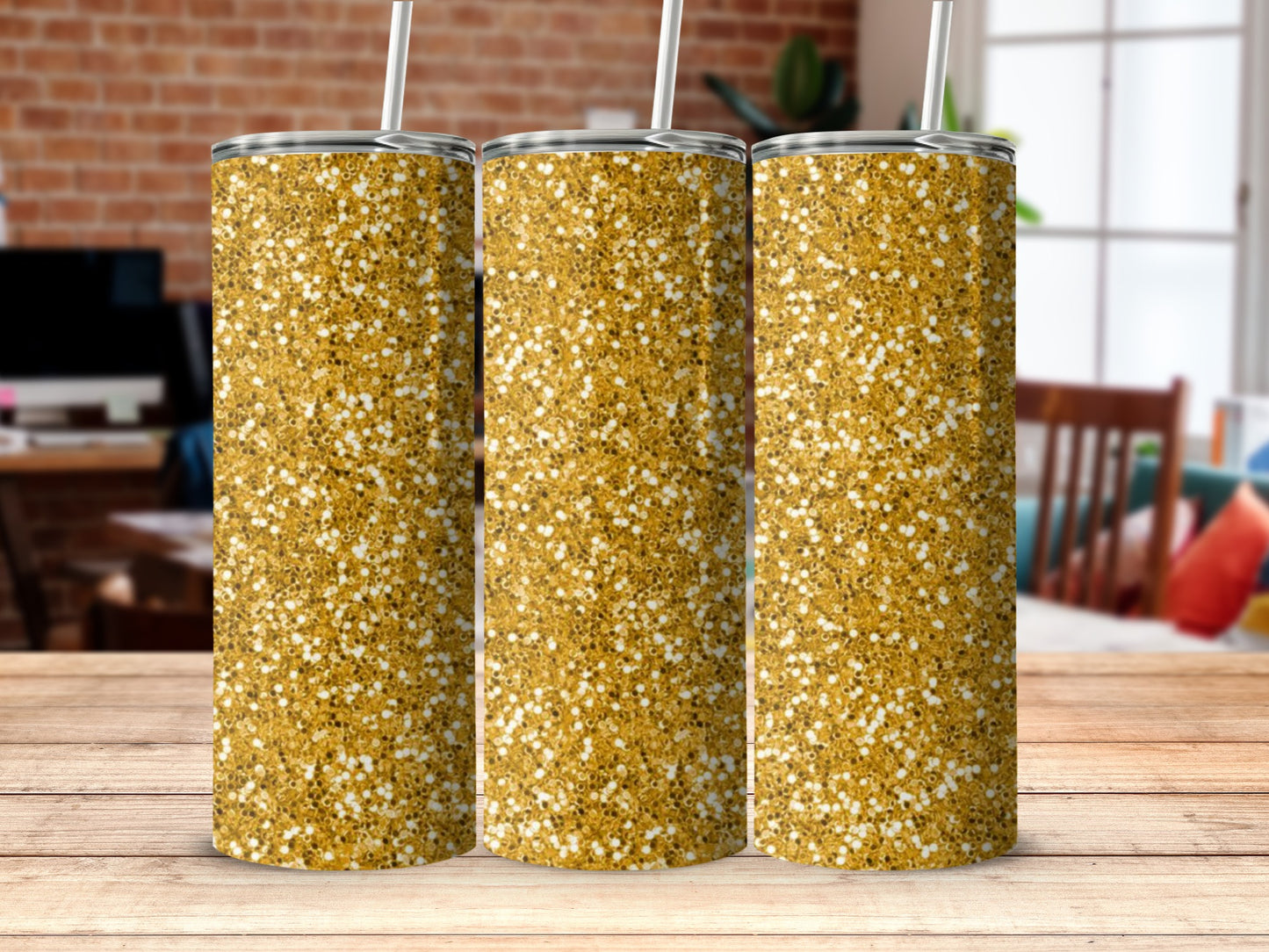 Glittering Golden Sparkle Insulated Tumbler Product