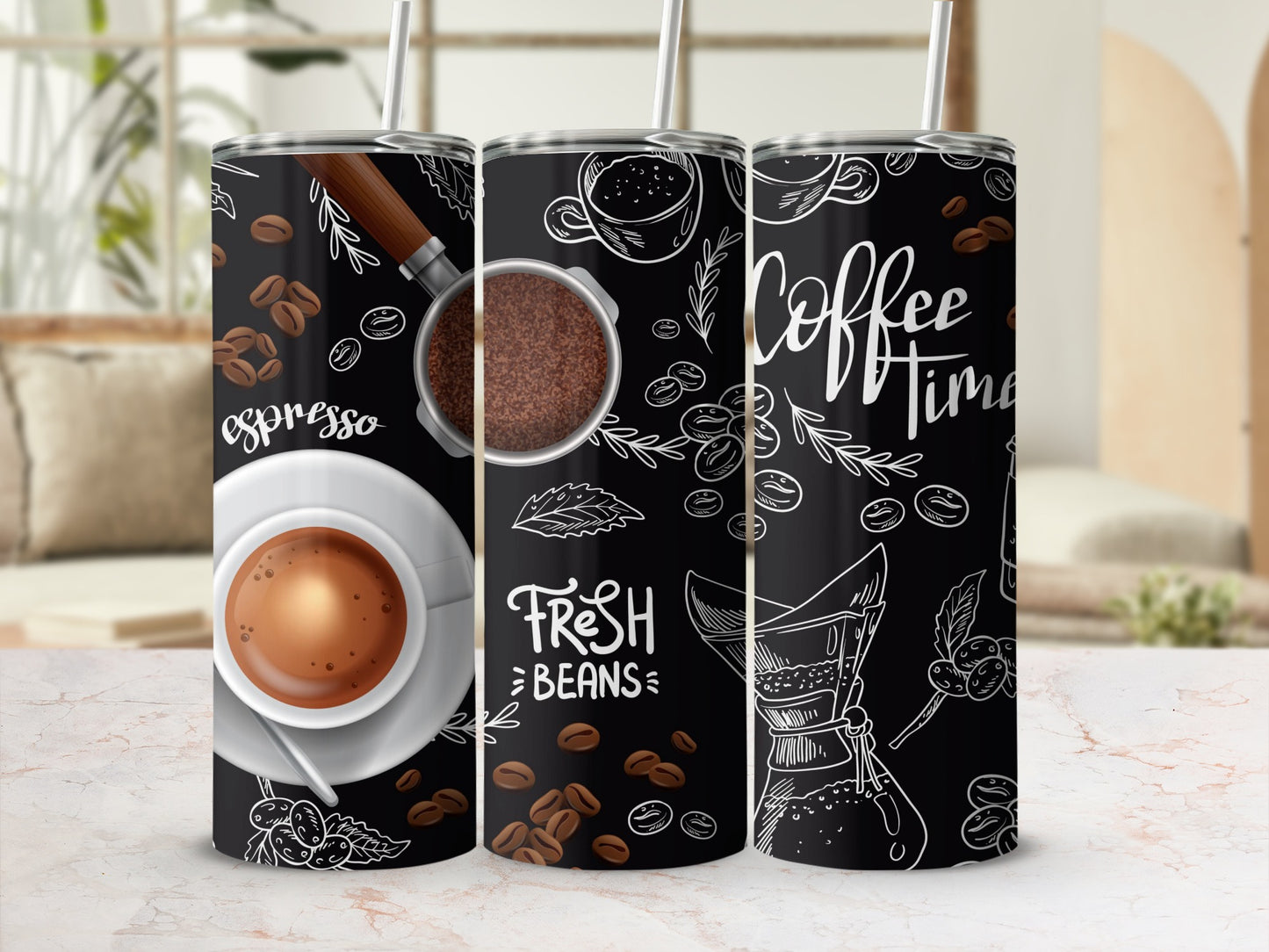 Coffee Time Fresh Beans Espresso Tumbler Drinkware