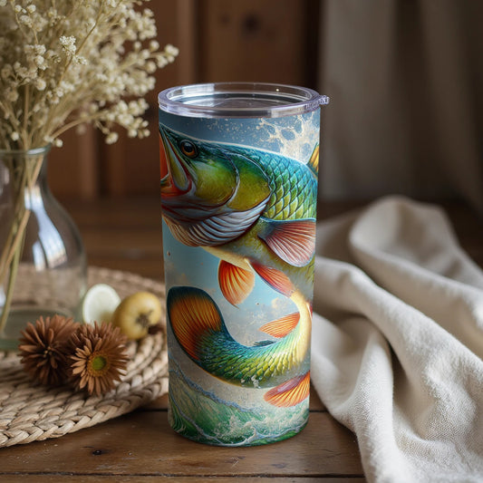 Vividly Designed Fish Art Tumbler for Daily Use