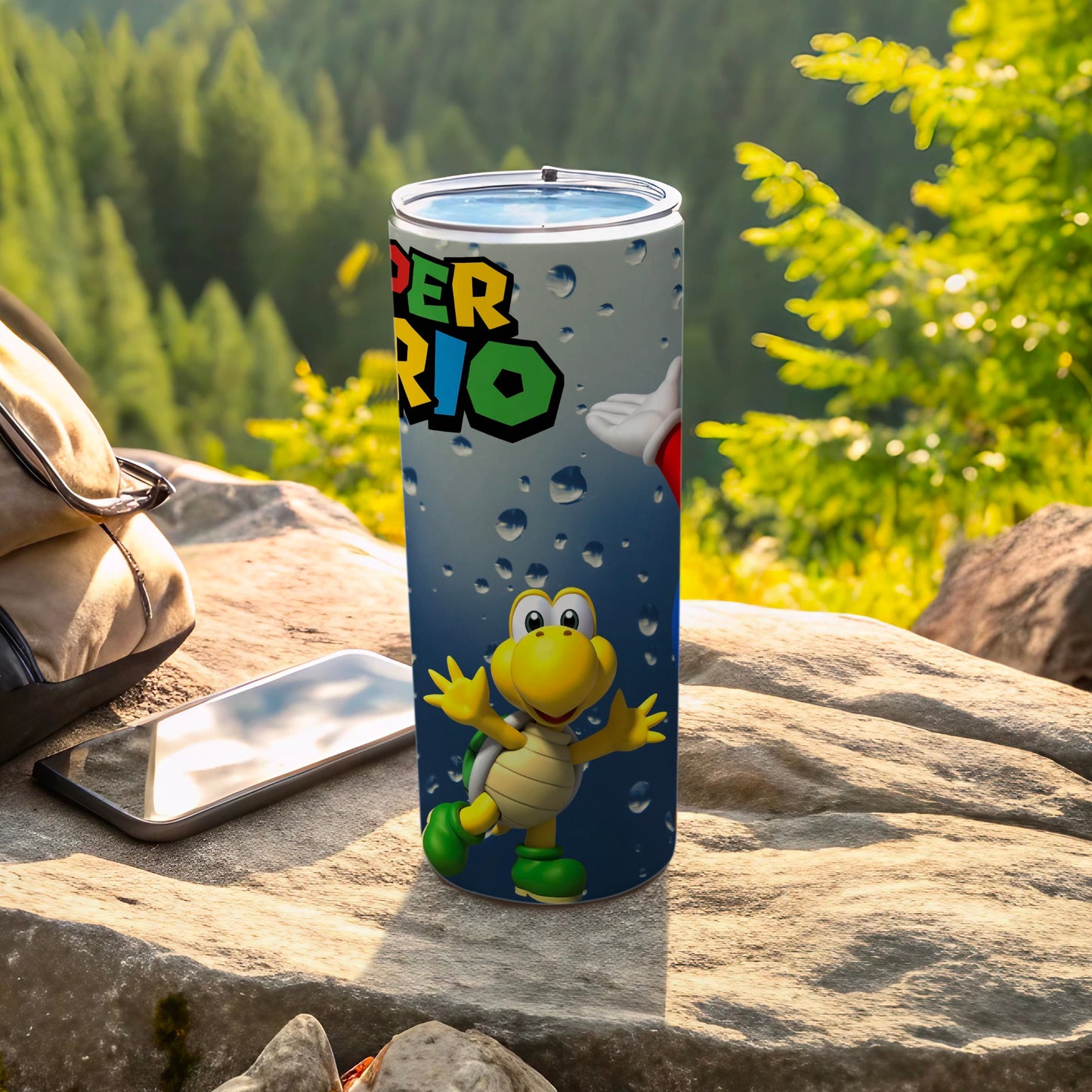 Super Mario Character with Blue Background Tumbler