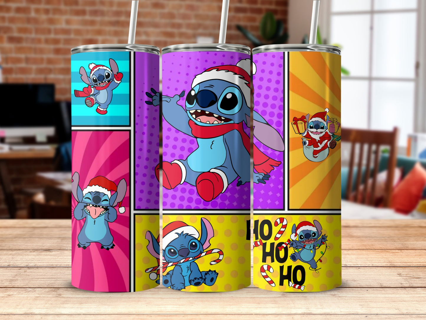 Festive Stitch Character Design Tumbler Set