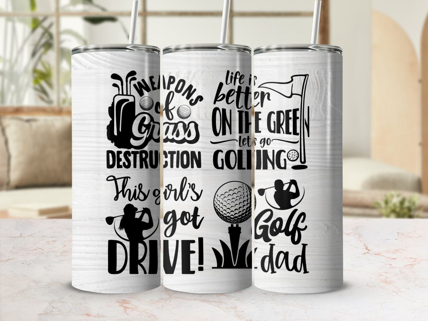 Golf Dad Insulated Tumbler Fun Golfing Gifts for Golfer