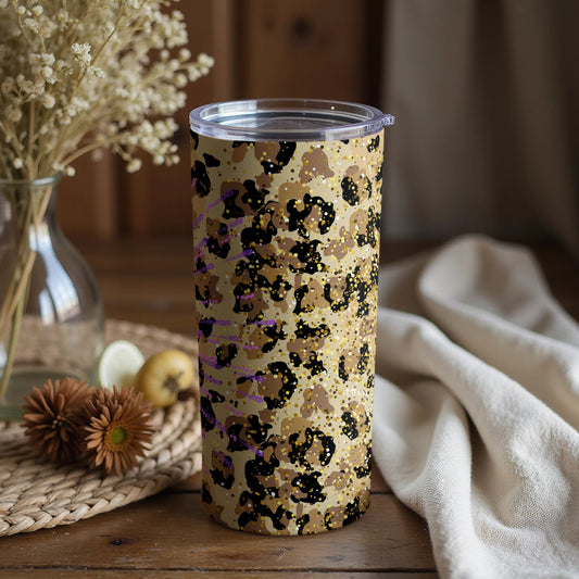 Leopard Print Design Tall Tumbler for Beverage Storage