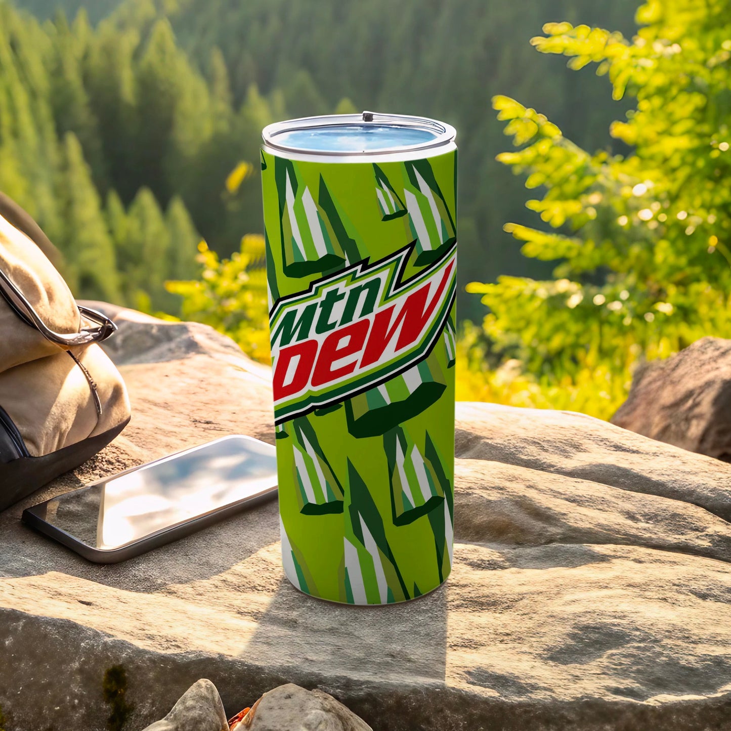 Mtn Dew Green Logo Pattern Drinkware Tumbler product type