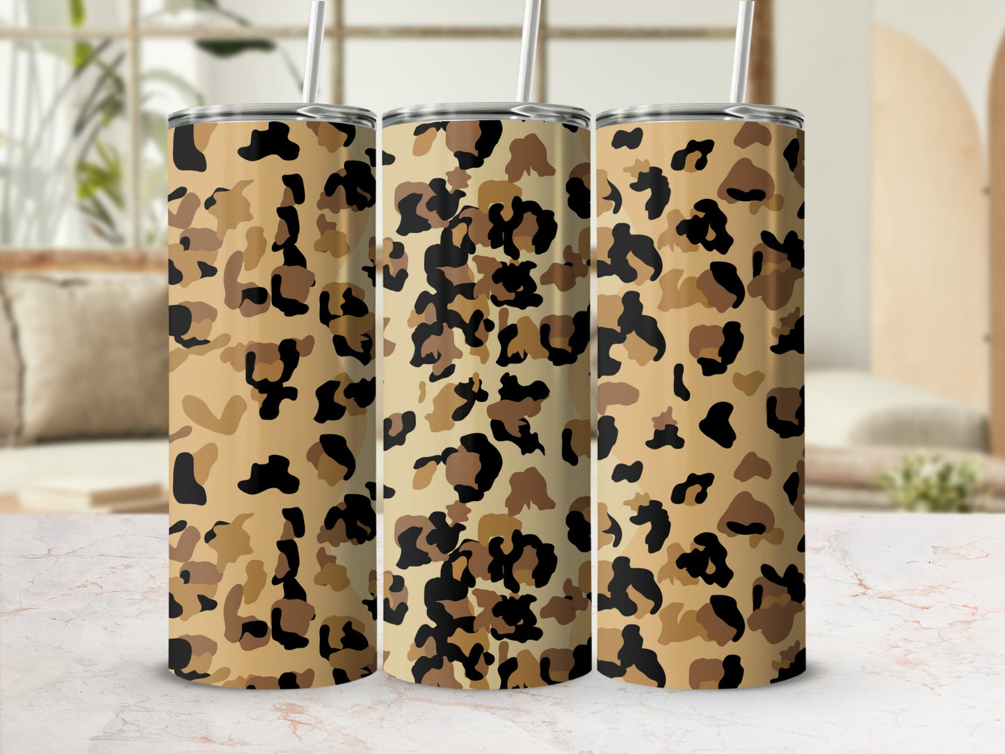Stylish Camouflage Leopard Print Travel Tumbler Tumbler