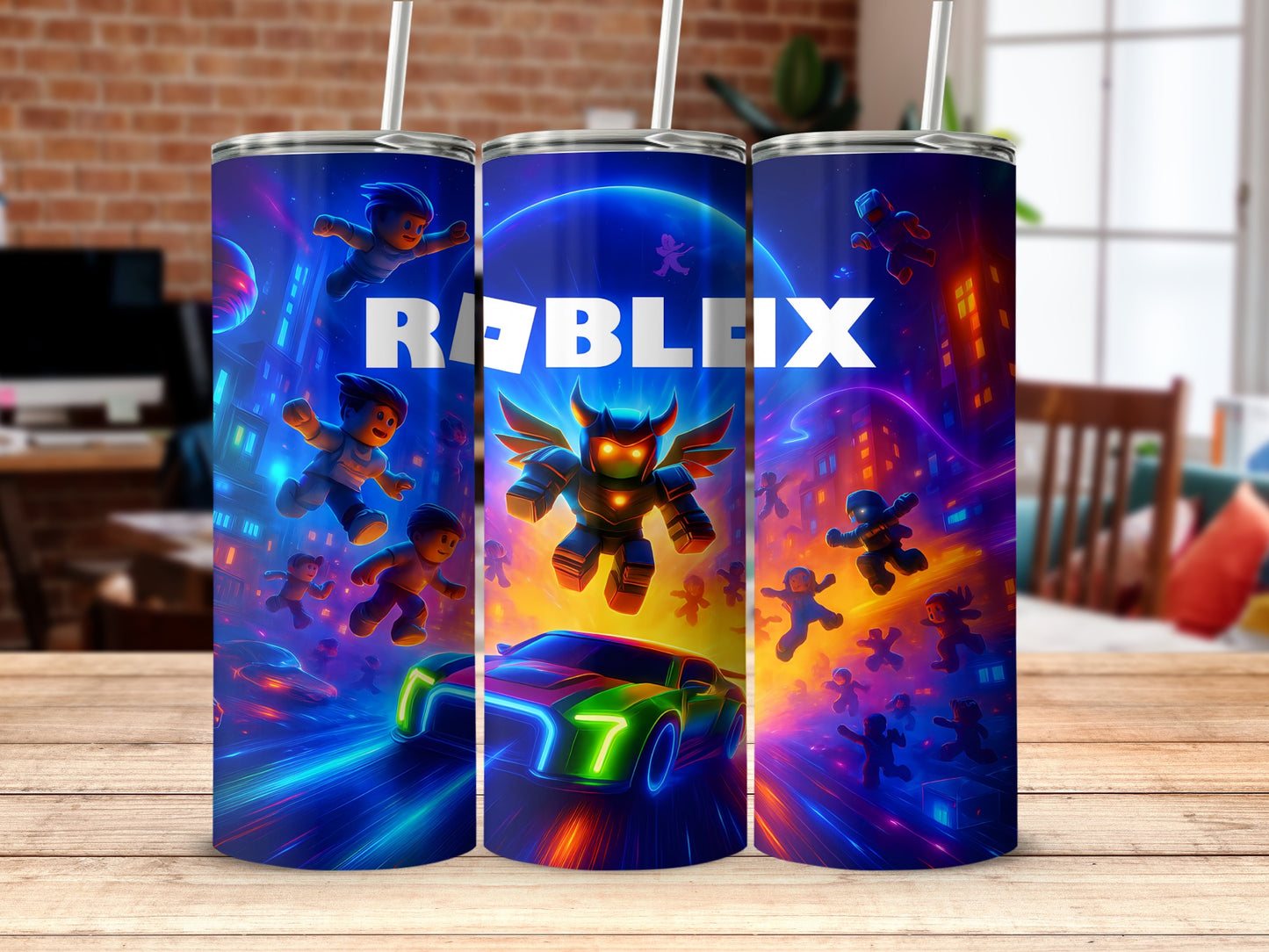 Vibrantly Colored Futuristic Roblox Tumbler