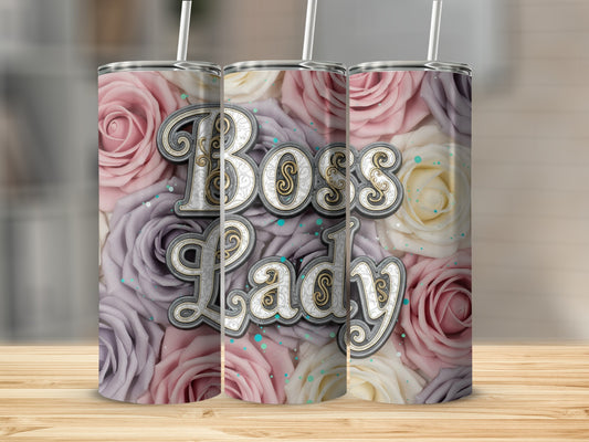 Boss Lady Floral Design Insulated Tumbler Cup