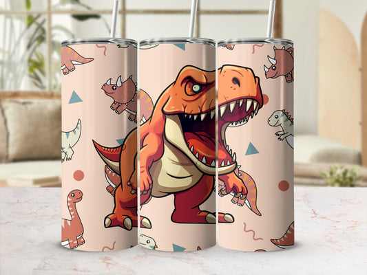 Colorful Dinosaur Design Insulated Tumbler Cup