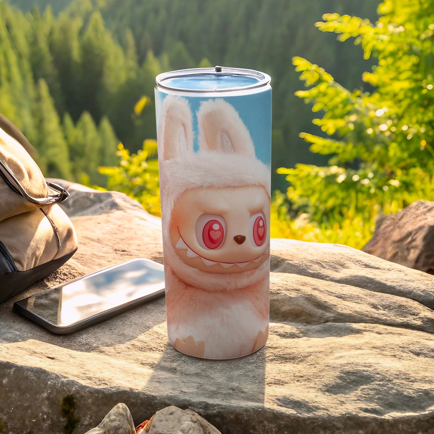 Cute Monster Bunny Tumbler with Red Eyes Travel Mug