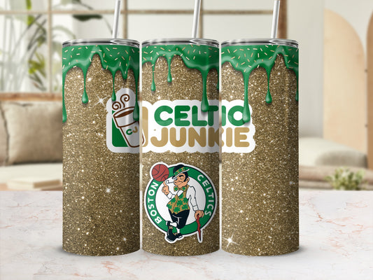Celtic Junkie Boston Celtics Tumbler Cup with Straw