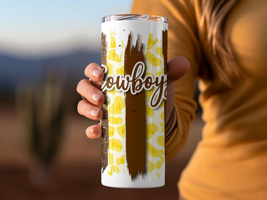 Cowboys Rodeo Stripes Style Leopard Gold Design Tumblers