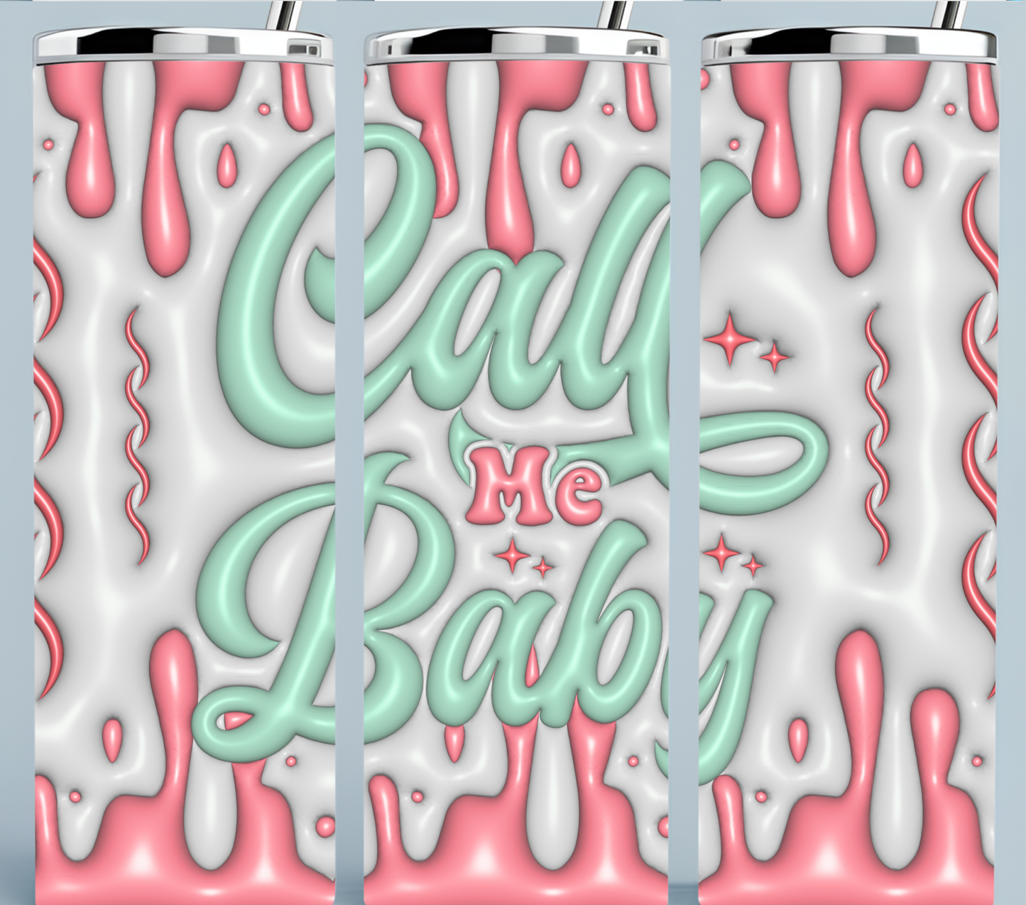 Pink and Mint Call Me Baby Tumbler
