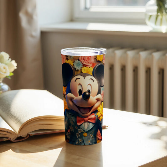 Mickey Mouse Tumbler with Colorful Floral Design
