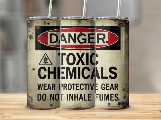 DANGER TOXIC CHEMICALS Protective Gear Tumbler product type
Danger Sign
Toxic Chemicals
Hazard Warning
Industrial Style
Protective Gear
Fumes Warning
Distressed Graphic
Vintage Warning
Grungy Aesthetic
Chemical Safety
Science Lab
Laboratory Theme
Novelty Tumbler
Unique Design
Statement Piece
Retro Look
Custom Drinkware
Sublimation Art
Edgy Decor
Workplace Safety