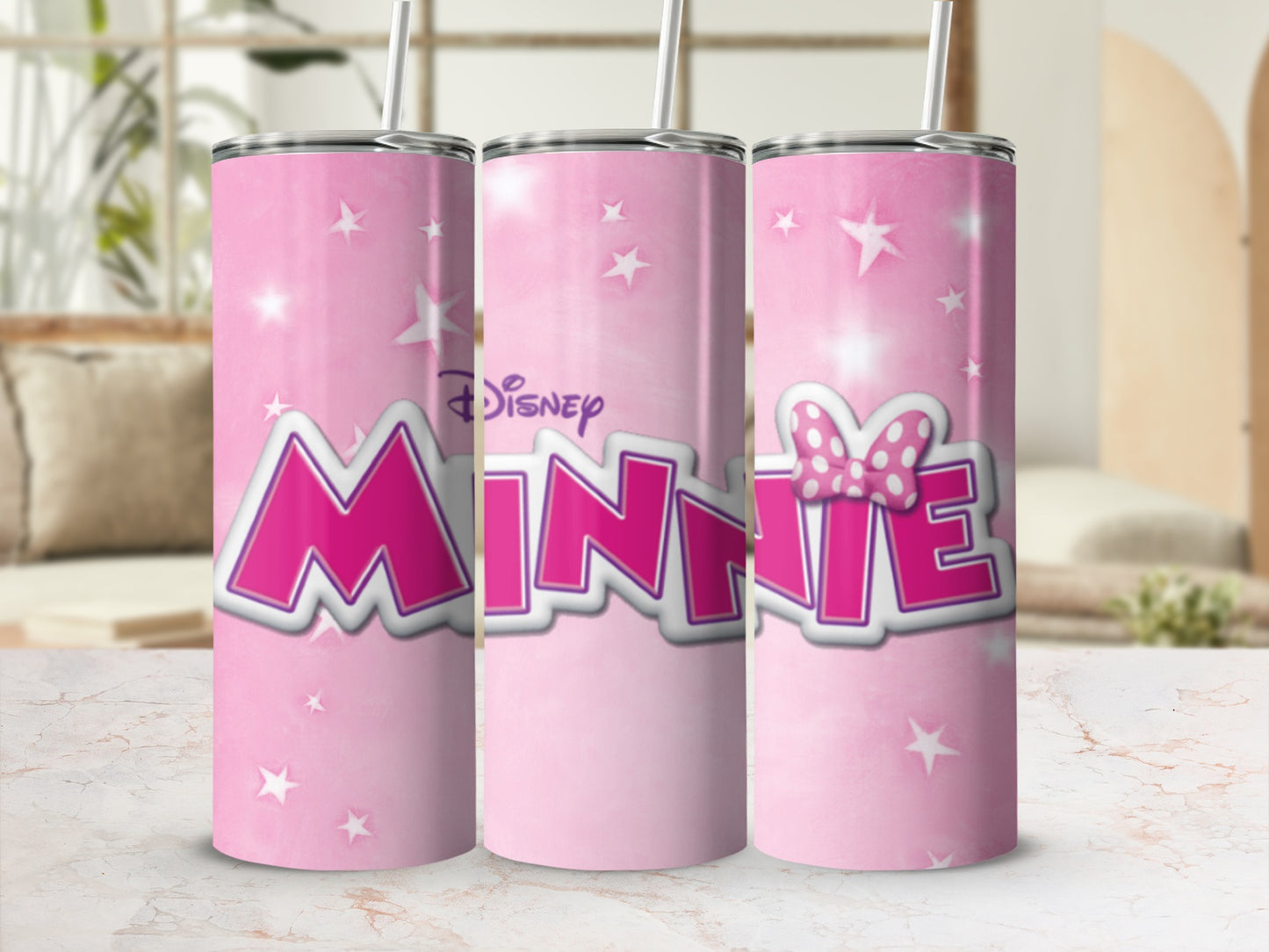 Pink Disney Minnie Mouse Tumbler with Star Accents
