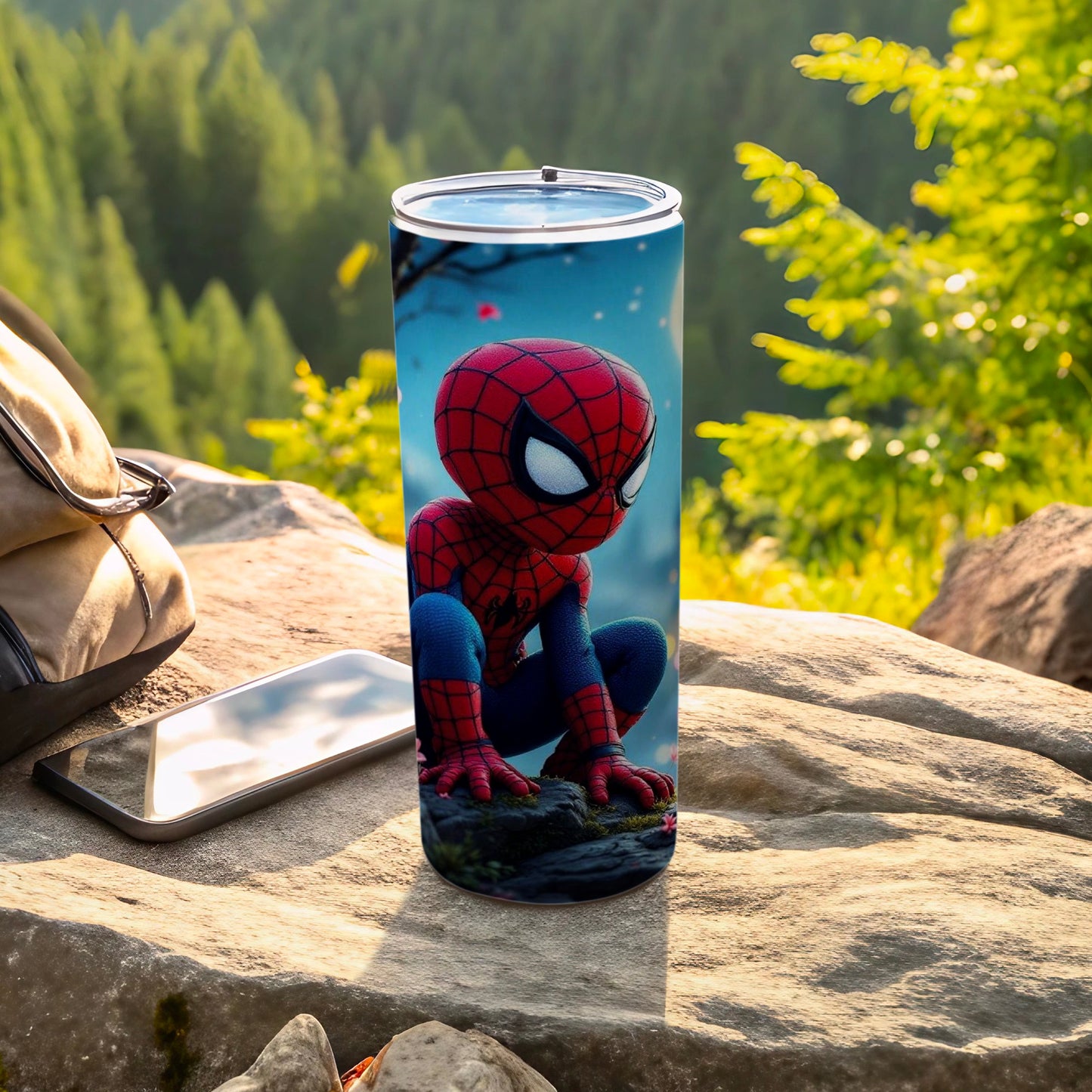 Spider-Man Tumbler With Scenic Outdoor Background