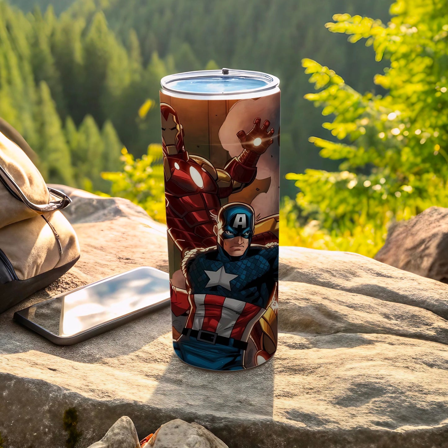 Marvel Superheroes Captain America and Ironman Tumbler