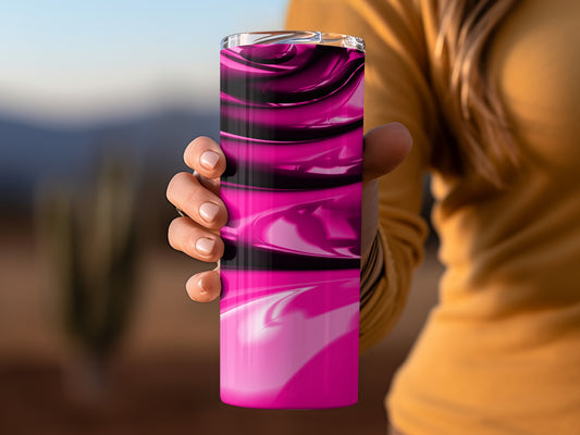 Abstract Hot Pink Swirls Modern Art Design Tumblers