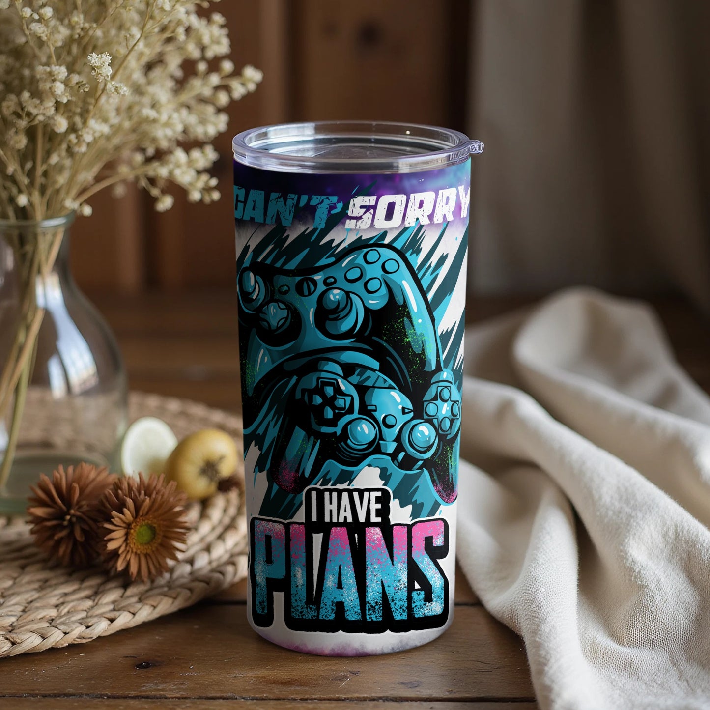 Can't Sorry I Have Plans Gaming Controller Tumbler