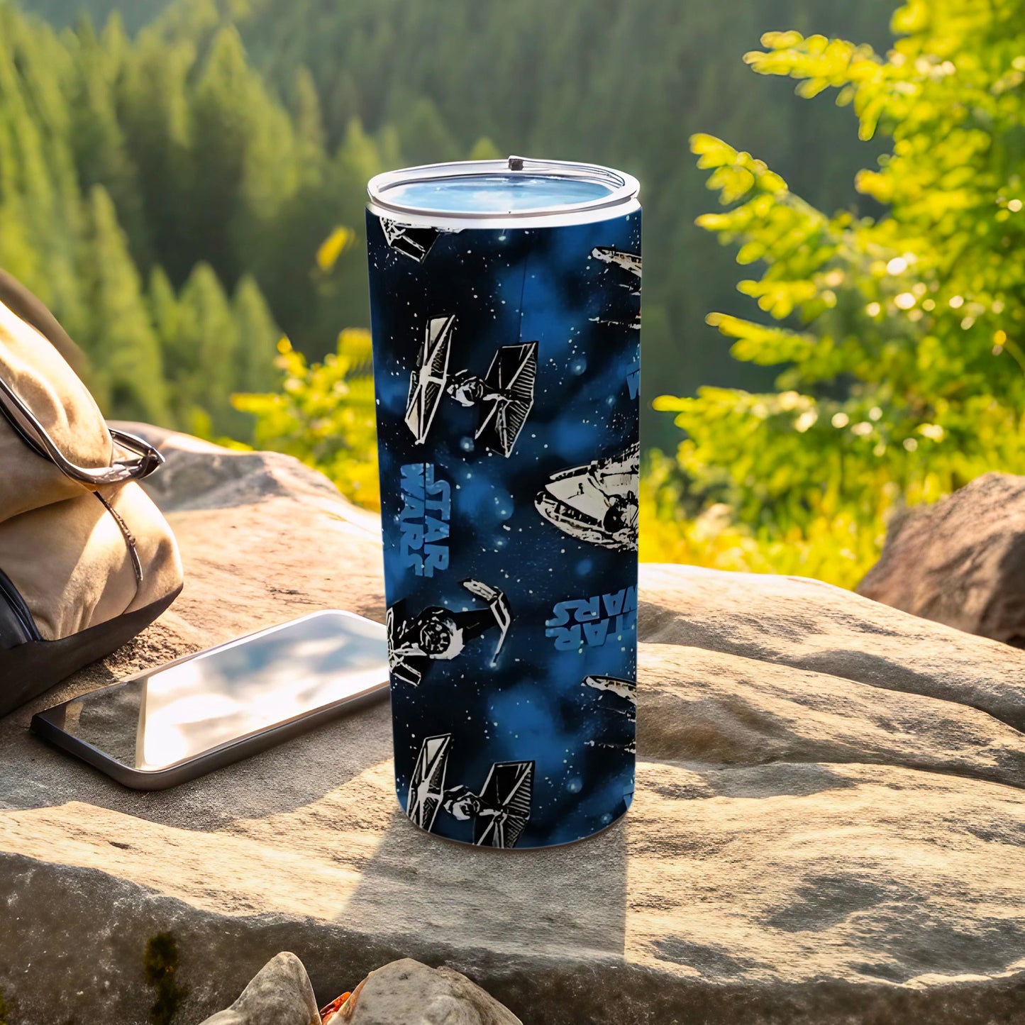 Star Wars TIE Fighter Millennium Falcon Blue Tumbler product type