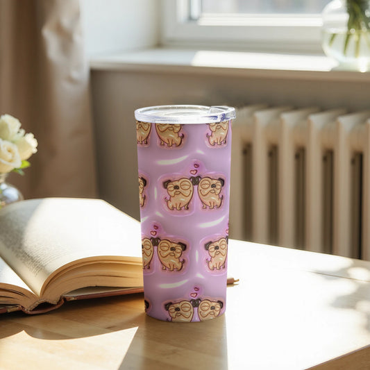 Cute Pug Patterned Insulated Tumbler for Coffee