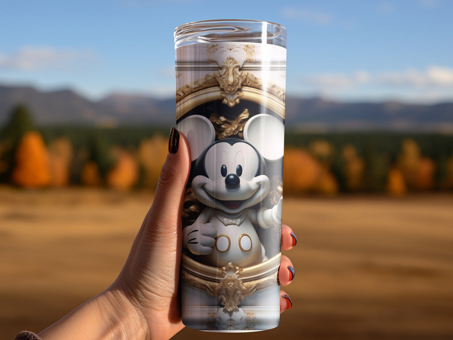 Mickey Mouse Tumbler with Decorative Frame Design