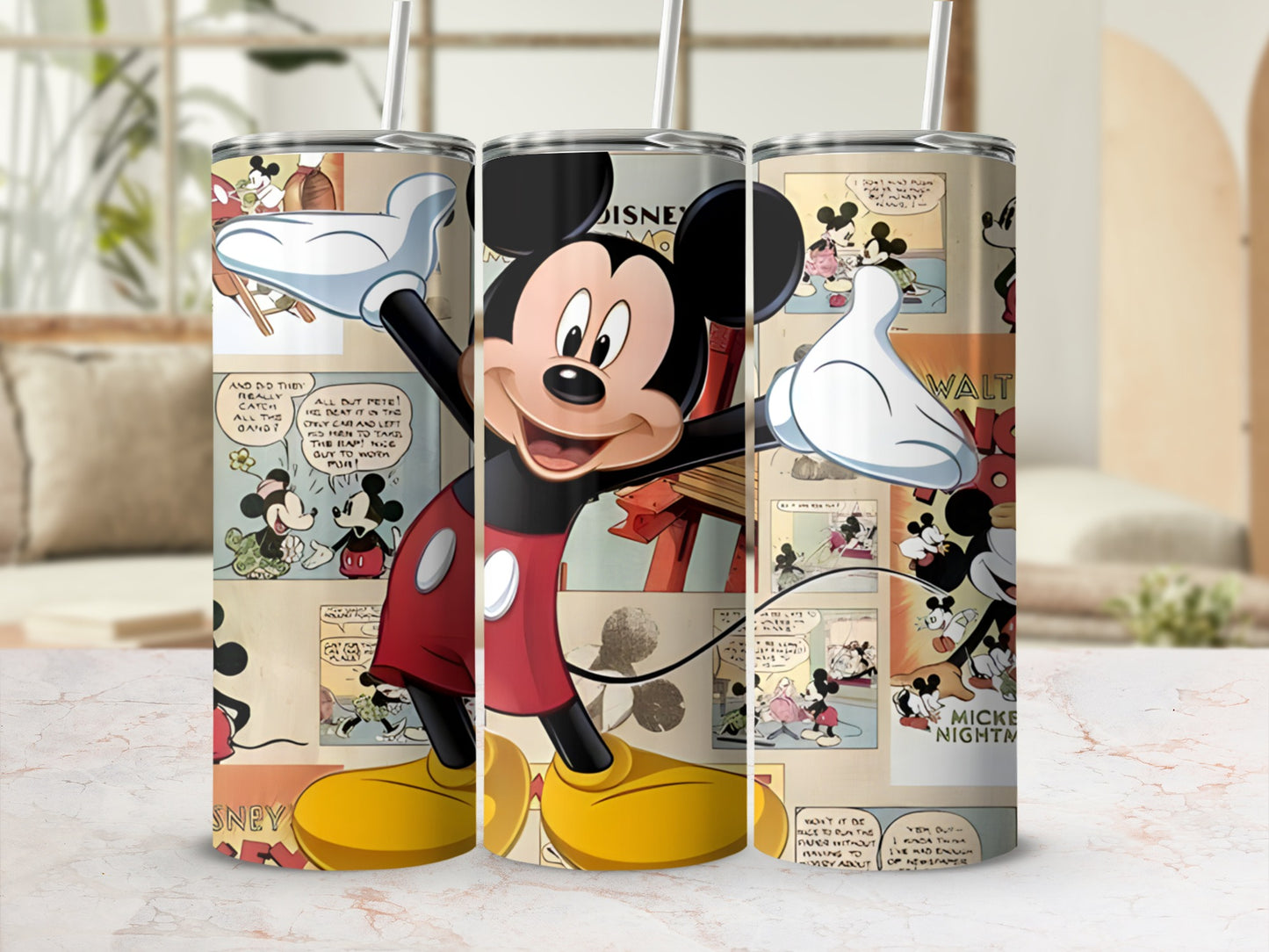 Classic Mickey Mouse Comic Strip Design Tumbler Product