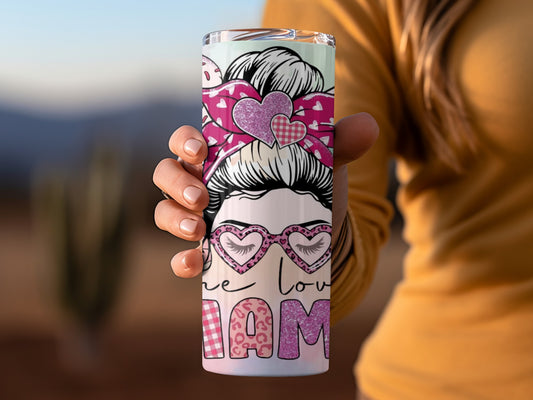 Cute Love Mom Valentine's Day Design Tumbler