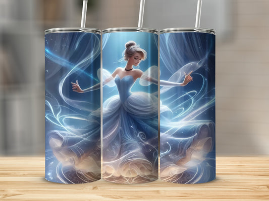 Enchanted Fairy Tale Princess Blue Tumbler Cup