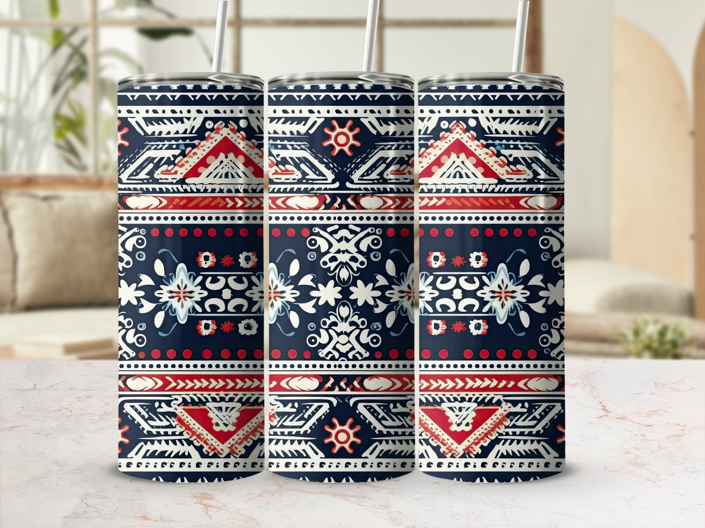 Bohemian Tribal Pattern Stainless Steel Tumbler