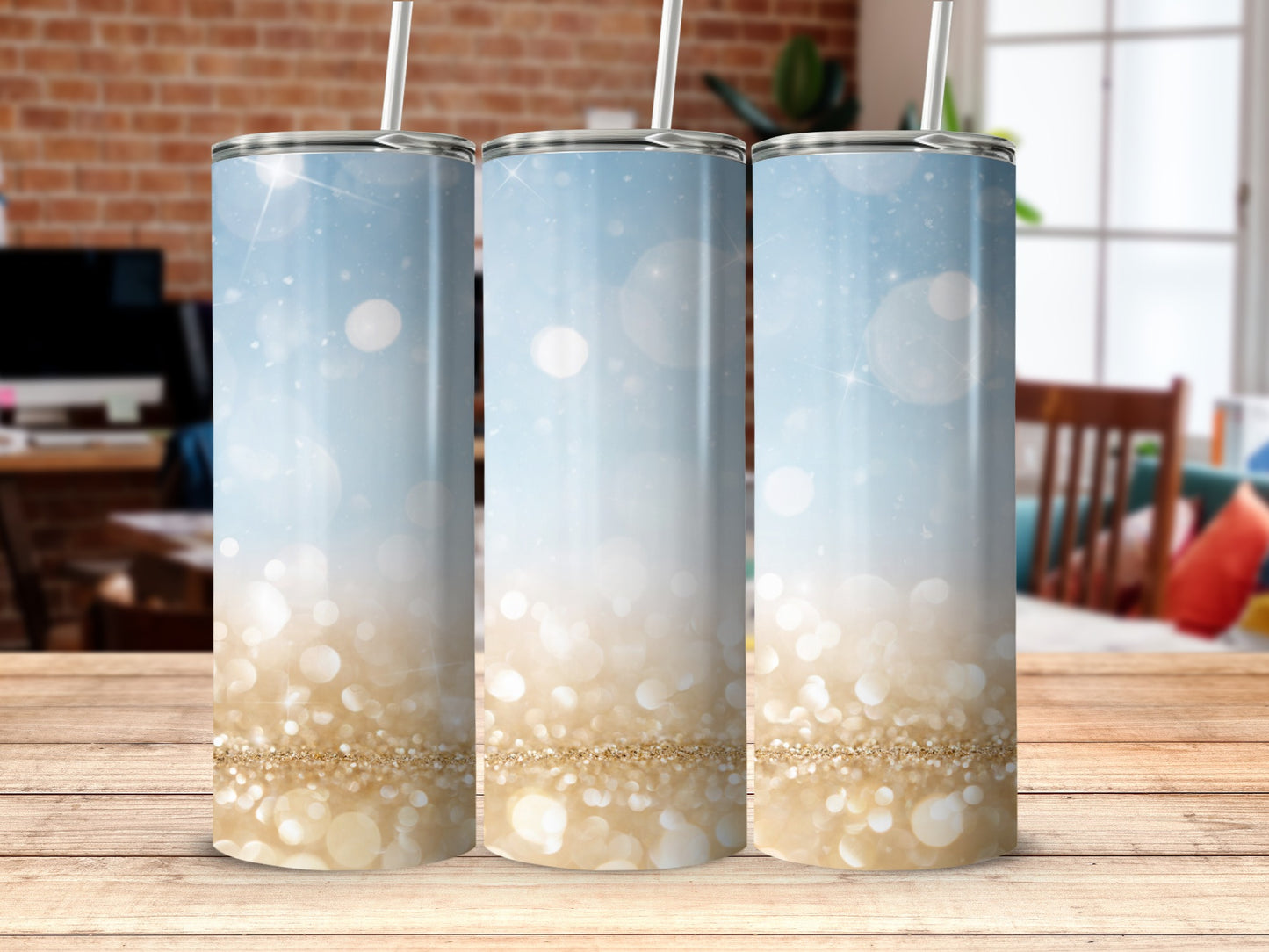 Sparkling Gradient Tumblr with Straw for Everyday Use