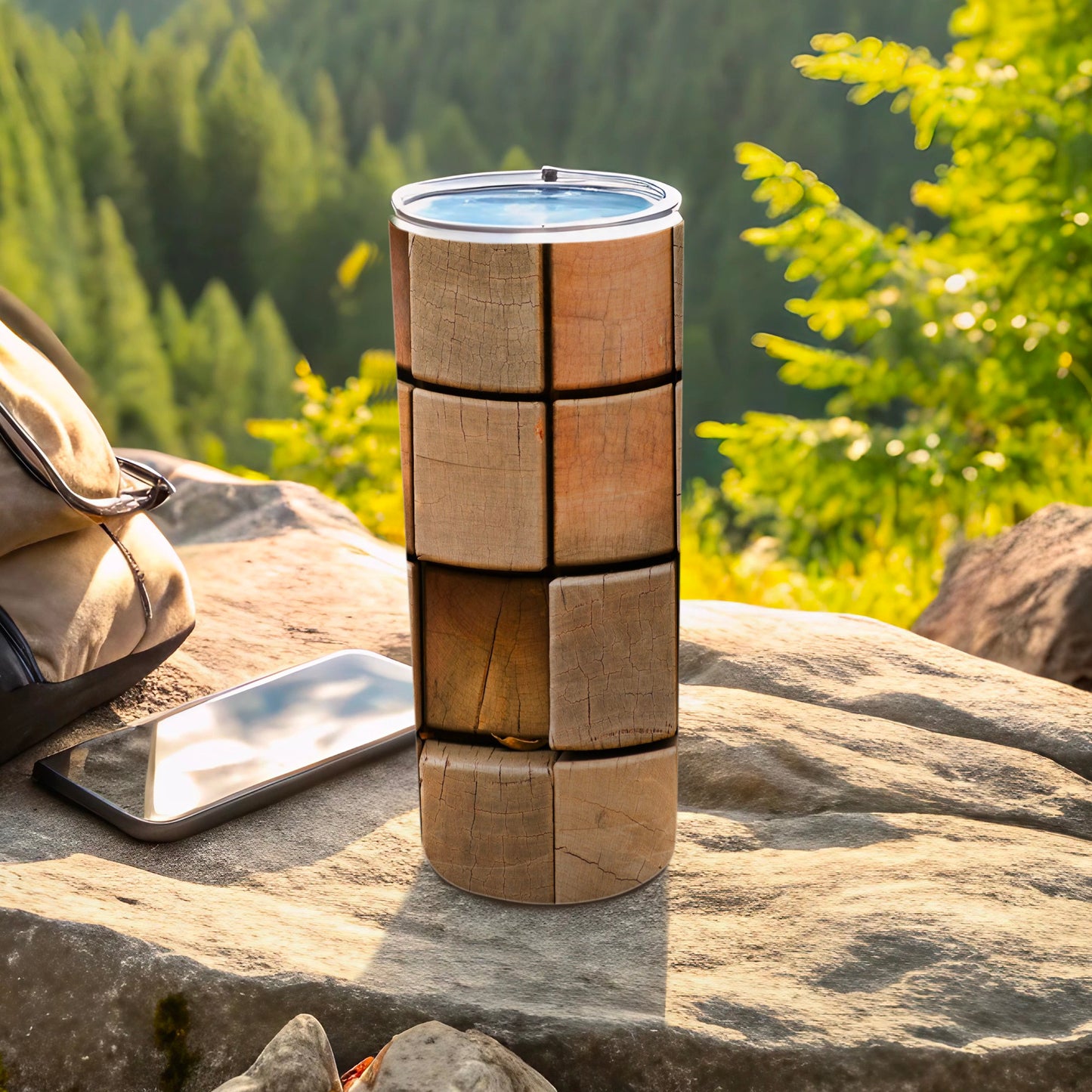 Rustic Brown Stacked Block Pattern product type
