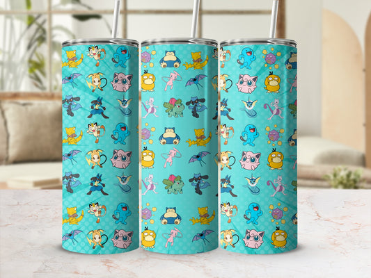 Vibrant Anime Characters Themed Drinkware Set