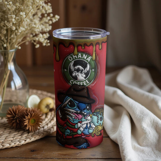 Ohana Coffee Stained Glass Style Travel Tumbler