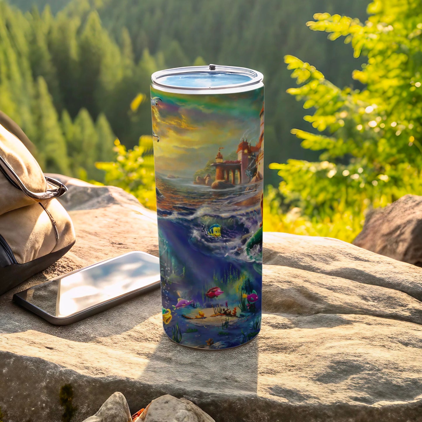 Scenic Ocean and Castle Themed Tumbler for Travel