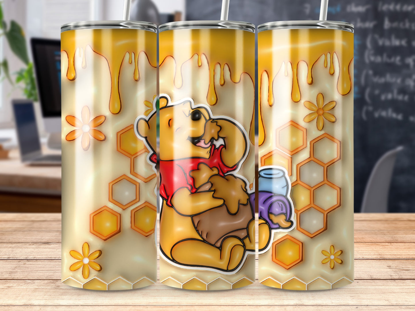 Winnie the Pooh Honeycomb Stainless Steel Tumbler