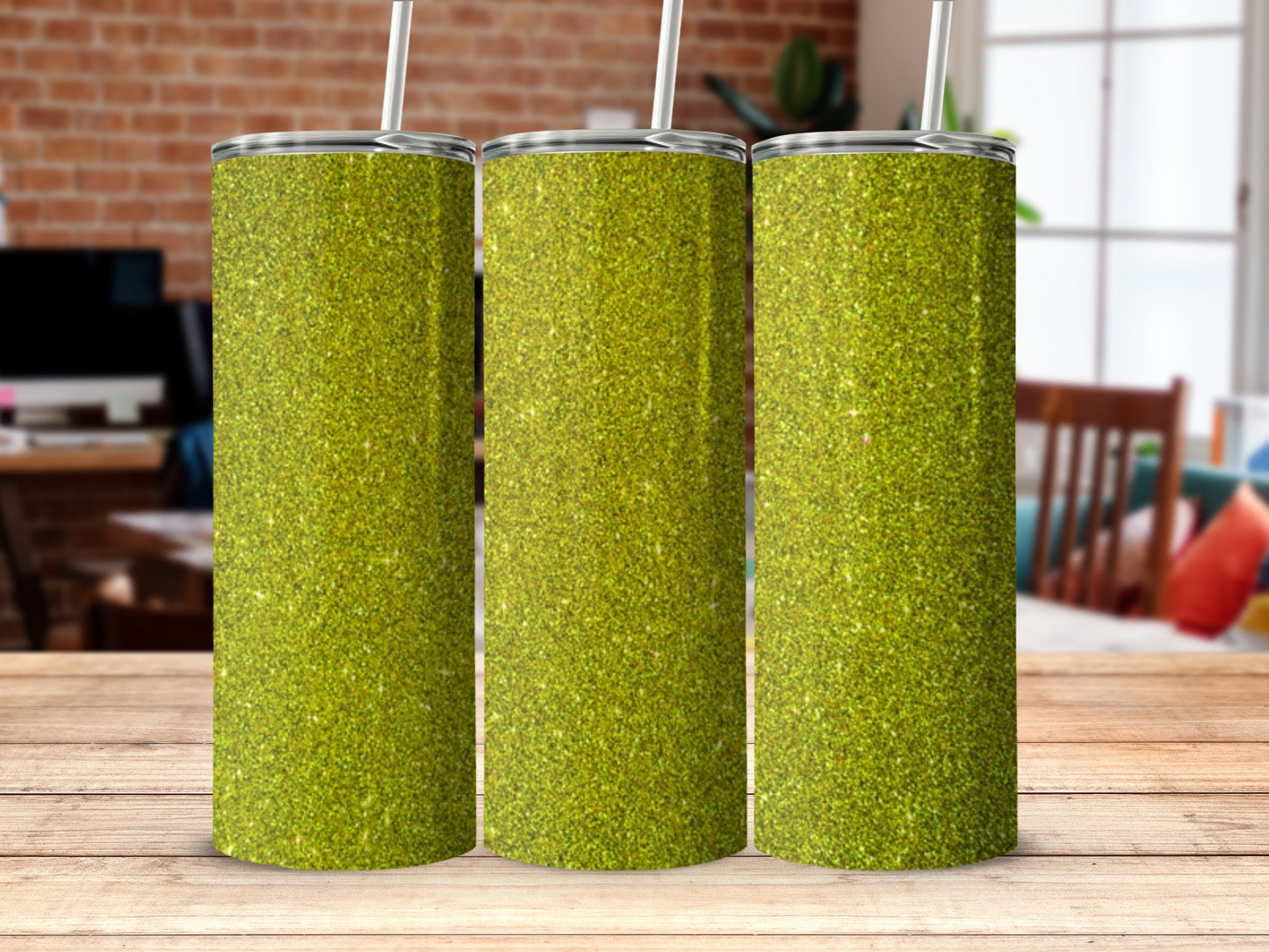 Sparkling Green Glitter Patterned Tumbler Product